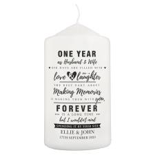 Personalised Anniversary Pillar Candle